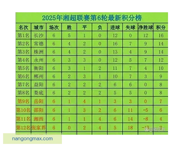 湘超最新积分排名解析及各队表现趋势分析